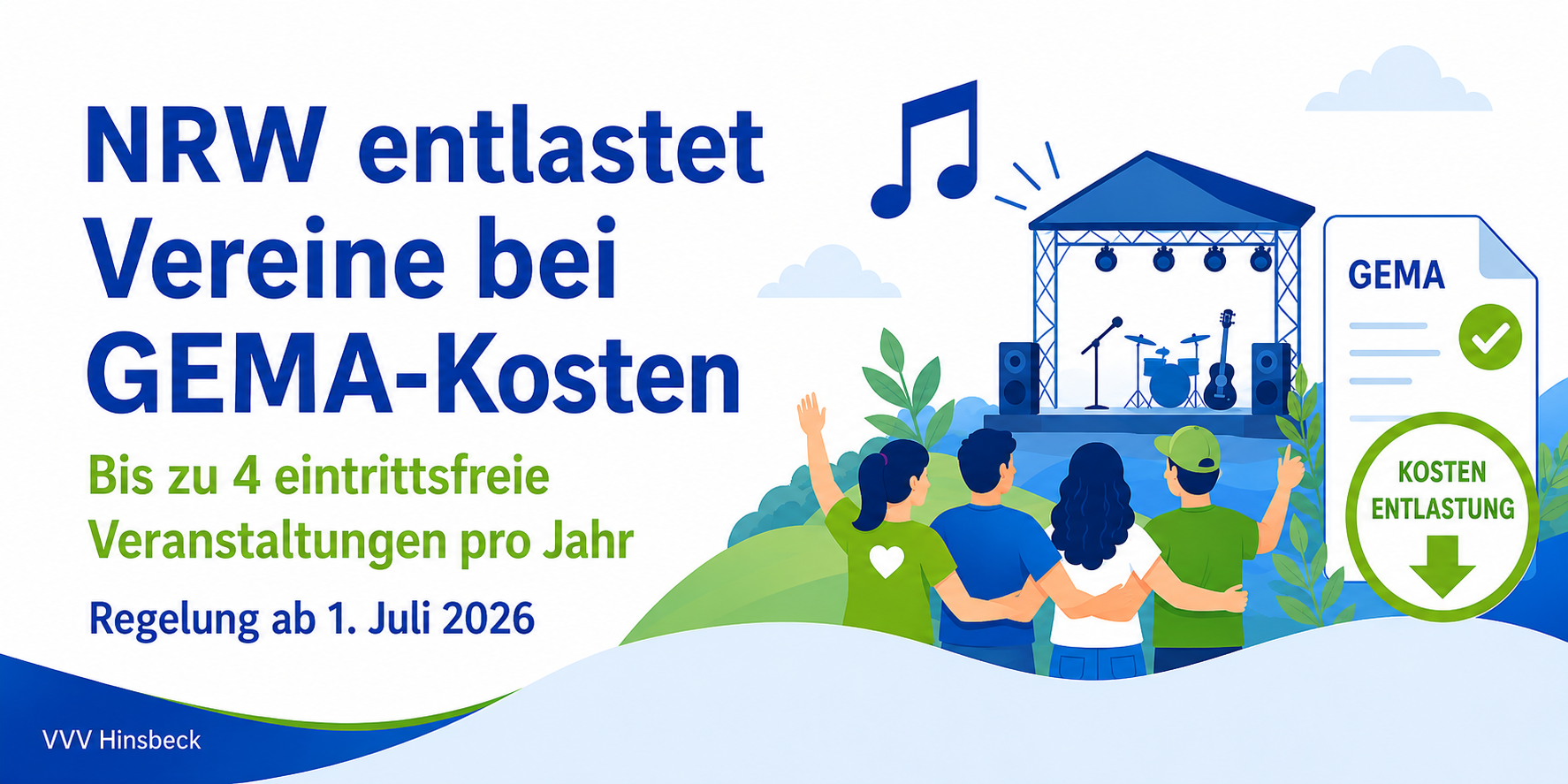 NRW entlastet Vereine bei GEMA-Kosten
