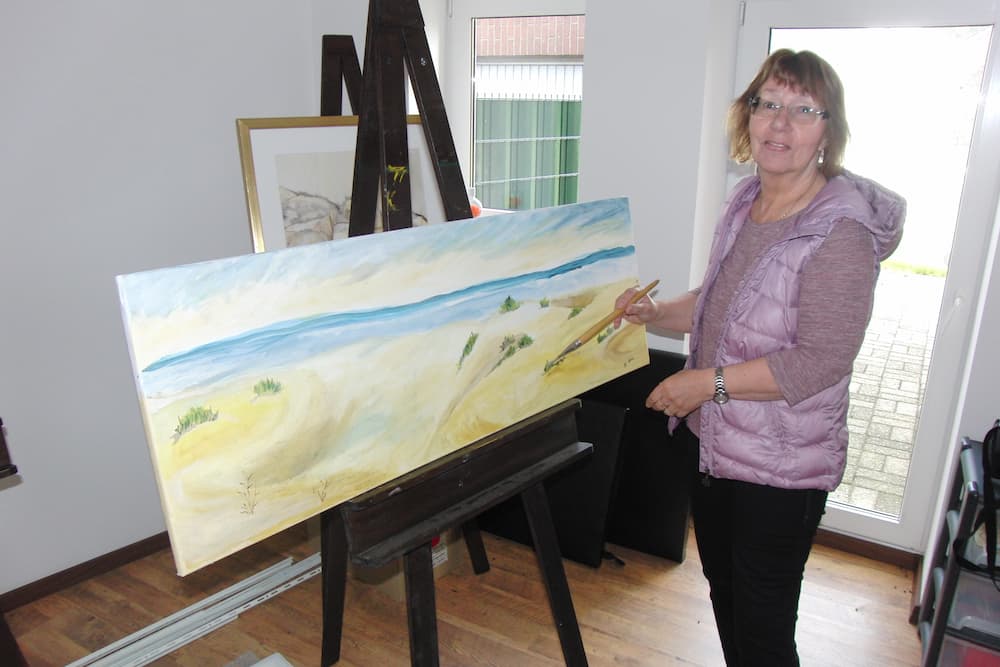Landschaftsbild von Dagmar Kerner in der Popup Gallery im ehemaligen Spielecafé Hinsbeck